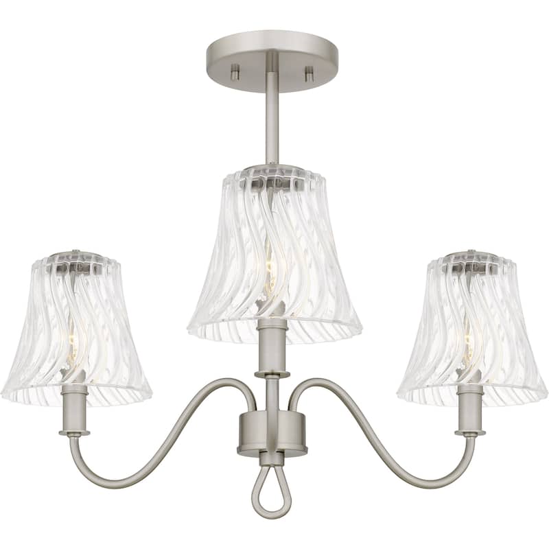 McKinney 3-Light Brushed Nickel Semi-Flush Mount