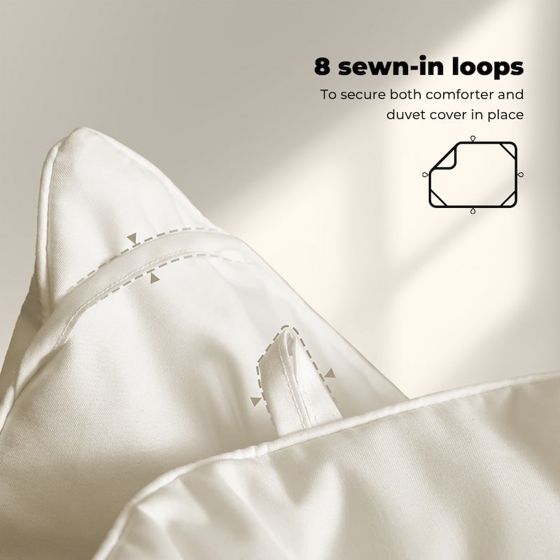 All Season Lightweight & Medium Weight White Goose Feather Down Comforter Duvet Insert
