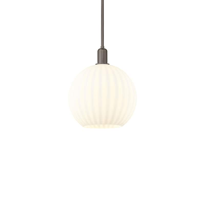 Innovations Lighting 716-1S-15-12 White Venetian Pendant White - Oil Rubbed Bronze / White Venetian