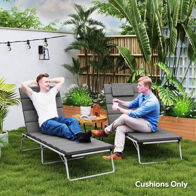80" x 26" Foldable Lounge Chair Cushions Set of 2, Outdoor UPF50