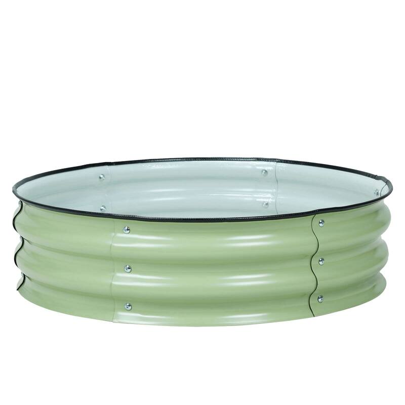 Aoodor 9'' Tall Aluzinc Metal Raised Garden Bed 30'' Round - 30"x9"