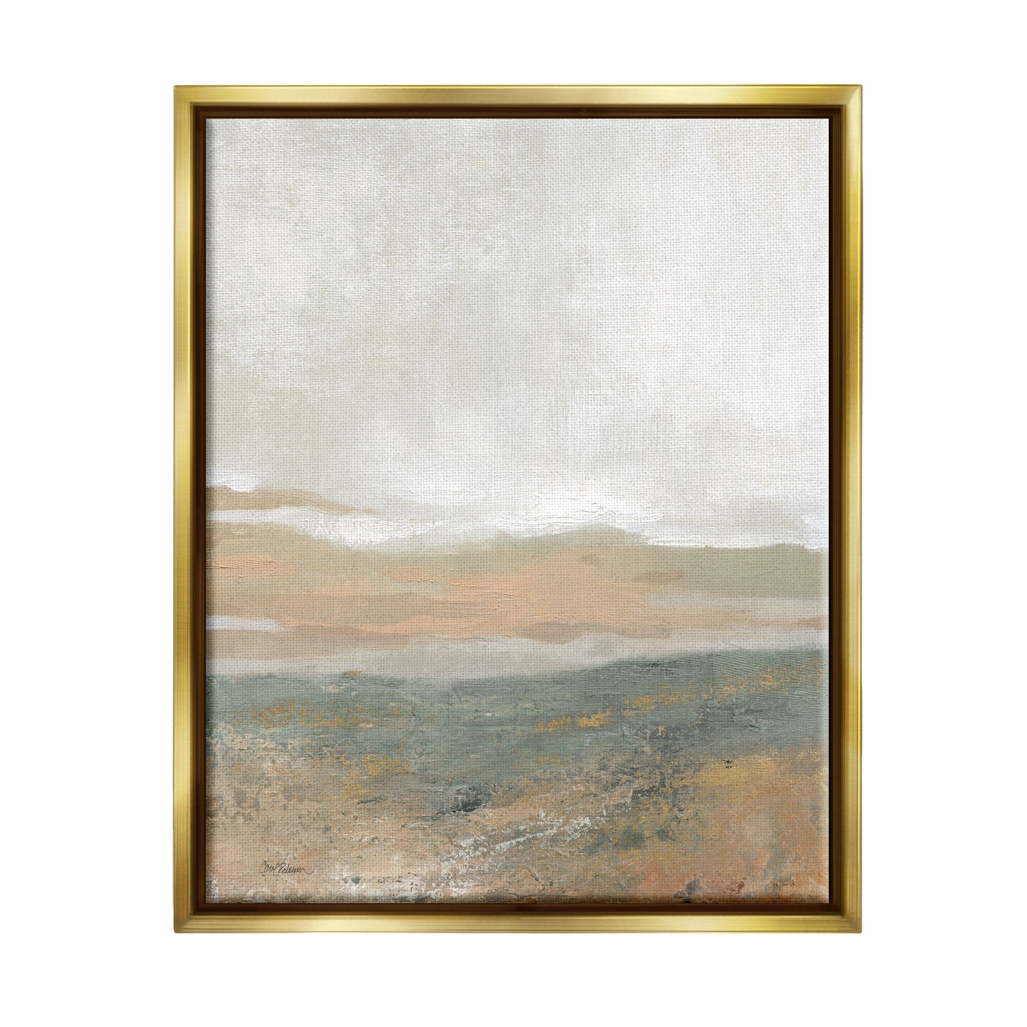 Stupell Neutral Desert Abstraction Framed Floater Canvas Wall Art Design by Carol Robinson