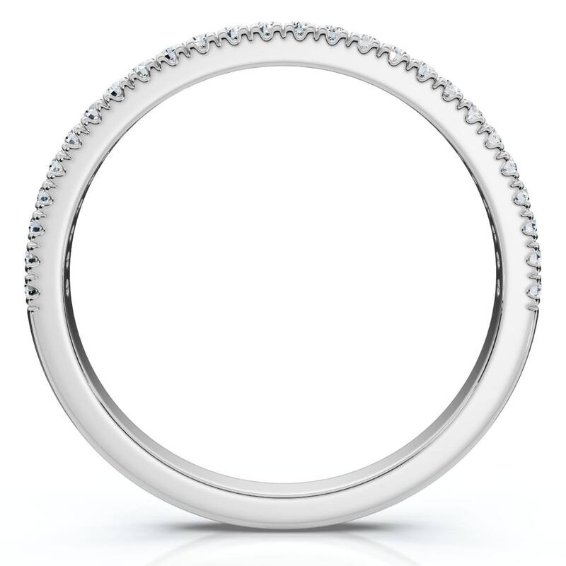 Bliss Diamond Pavé Diamond Thin Stackable Wedding Ring Gold or Platinum Lab Grown EF/VS