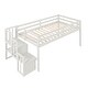 preview thumbnail 3 of 3, Twin Size Loft Bed, Staircase with Storage, Full-length Safety Guardrails, White