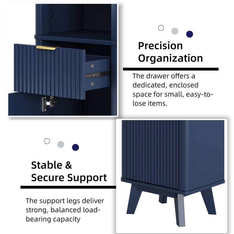 68" H Tall Bathroom Storage Cabinet with Adjustable Shelves and One Drawer & Door, Storage Cabinet for Bathroom, Living Room