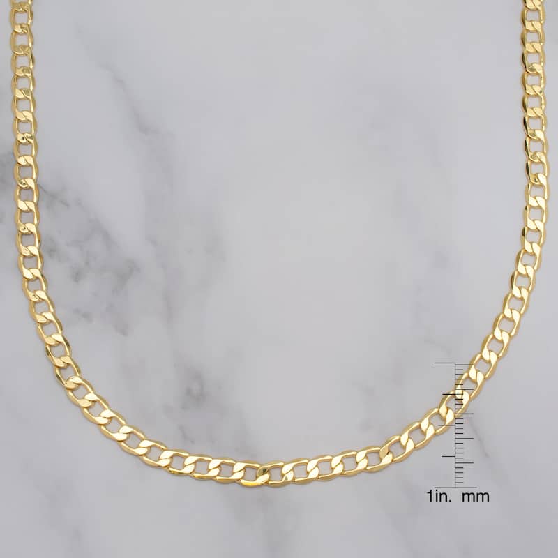 Victoria Townsend Gold Plated Flat Figaro Chain Link Necklace