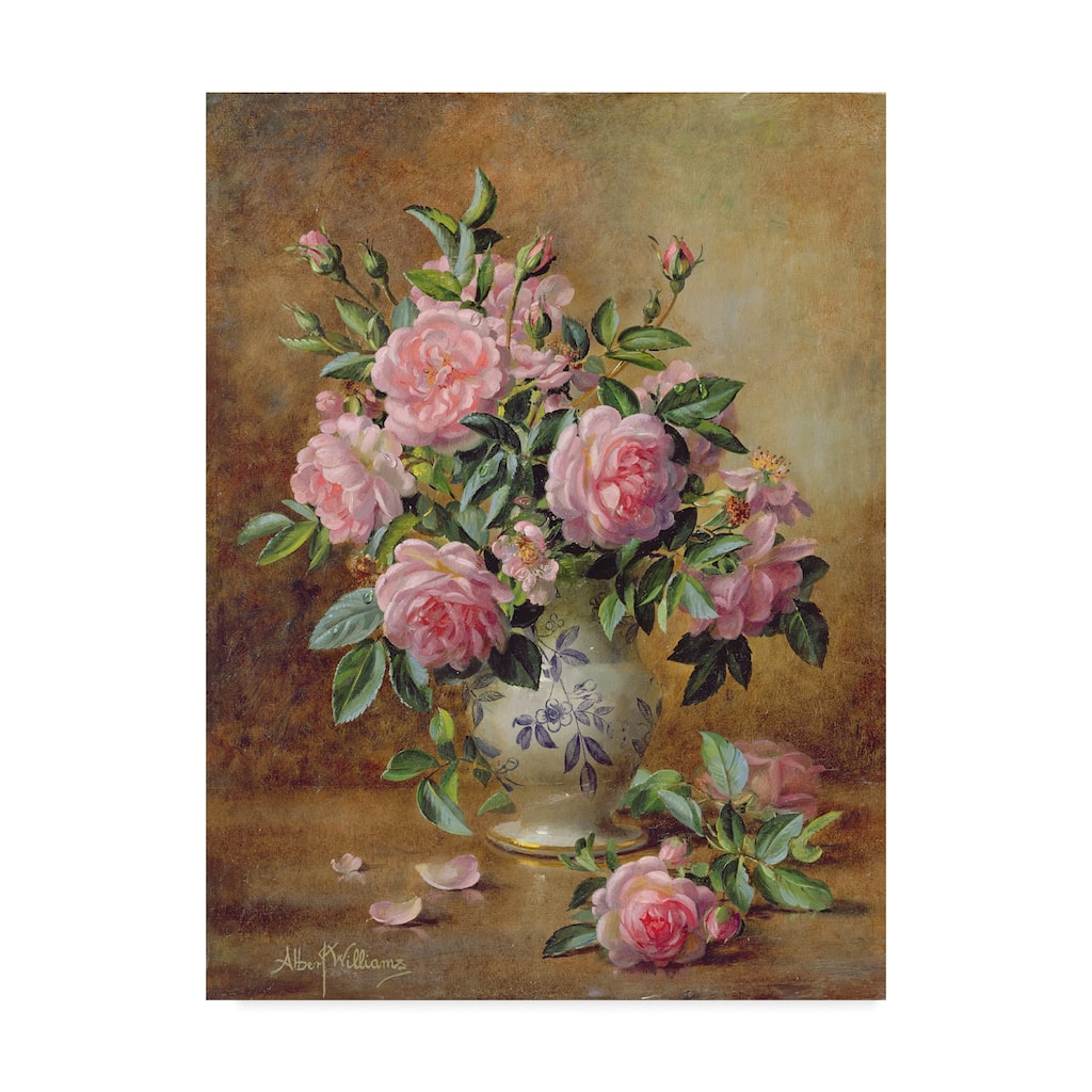 Albert Williams 'A Medley of Pink Roses' Canvas Art