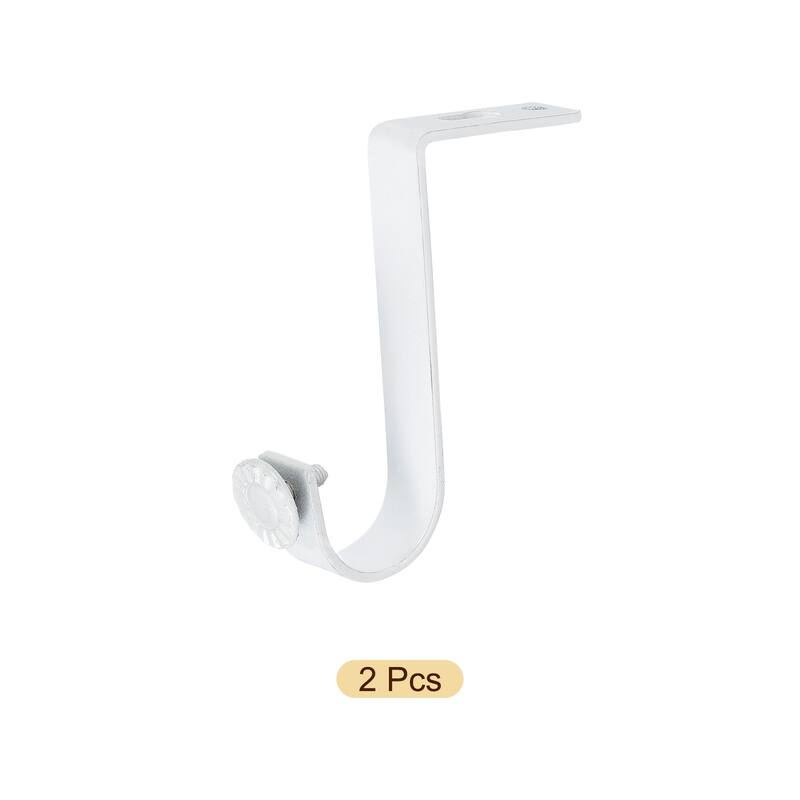 2Pcs Ceiling Mount Curtain Rod Brackets, Drapery Holder