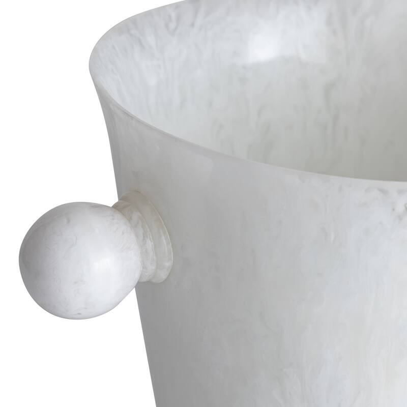 White Resin Ice Bucket w/Handles