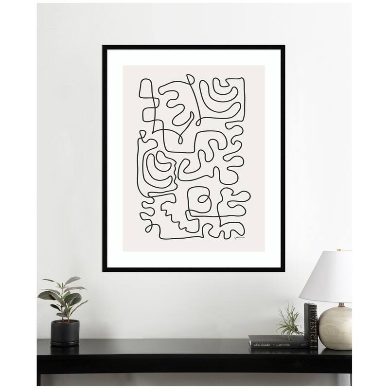 Kate and Laurel Connected Lines by Gabrielly Guedes Framed Wall Art Print