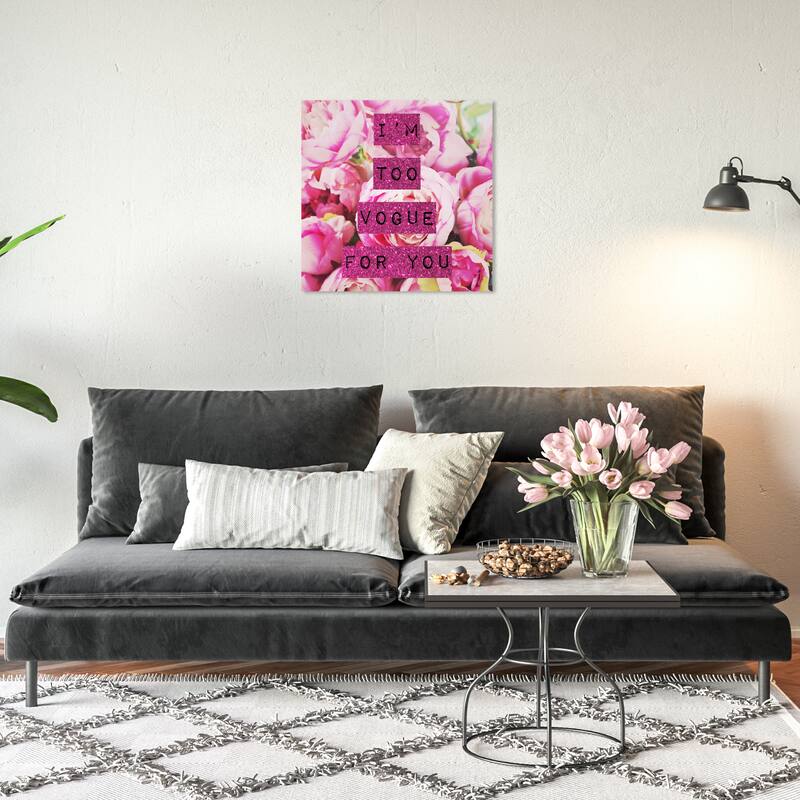 Wynwood Studio Canvas Fashion and Glam Too Vogue Pink Pink and Magenta Glam Wall Art Canvas Print - 20 x 20