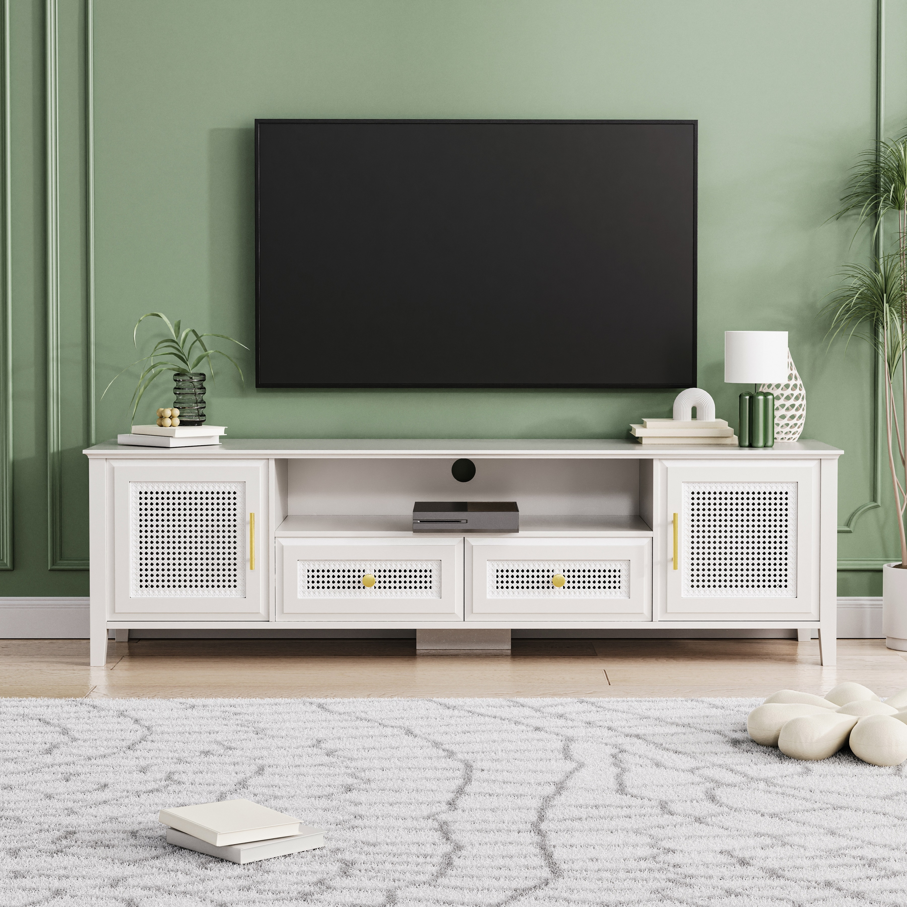 Small rattan top tv stand