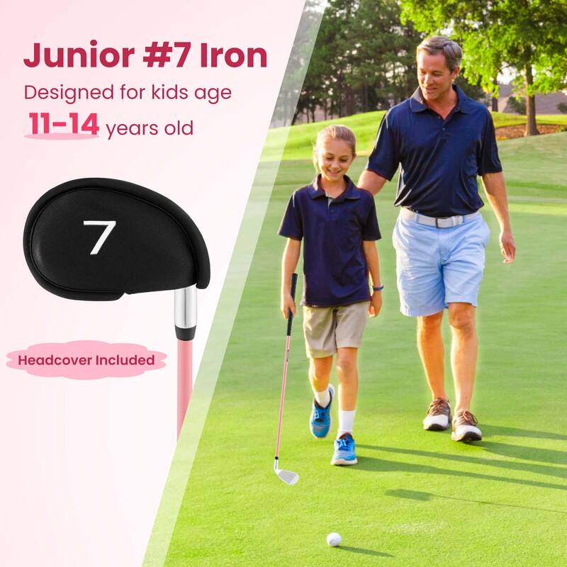 Ultimate 33" Junior #7 Iron for Kids with Fiberglass Shaft & Headcover - See Details