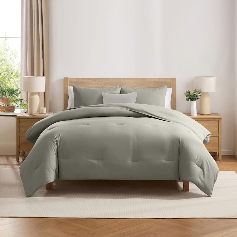 Empyrean Modern Reversible Comforter - Wild Sage - King