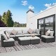 preview thumbnail 48 of 154, FINCATI Outdoor High-back Wicker Patio Sectional Set, 500 lbs Luxury Oversized Conversation Set, Spacious Couch Set 242000 - Light Grey