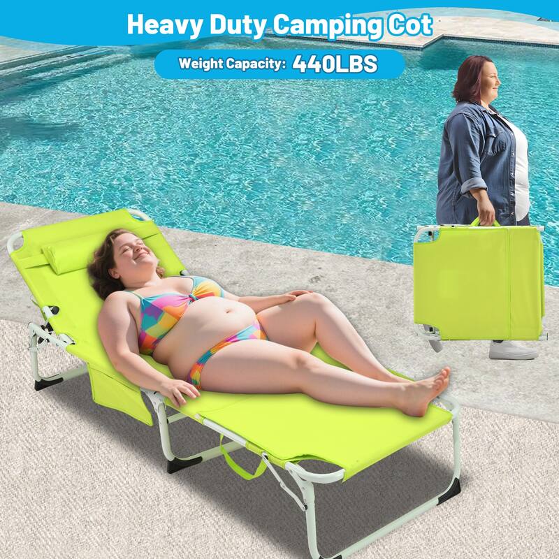 3-in-1 Heavy Duty Tanning Chair with Face Hole