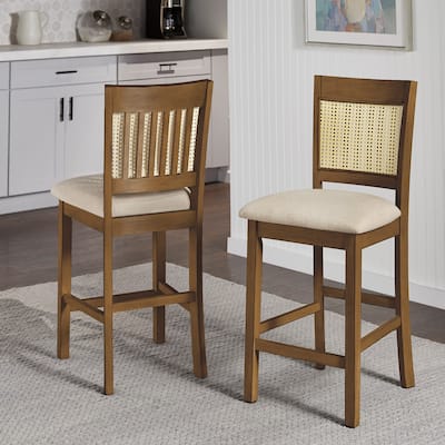 Plaga Slat Back Cane Accent Counter Height Chair (Set of 2) by iNSPIRE Q Classic - Counter Height