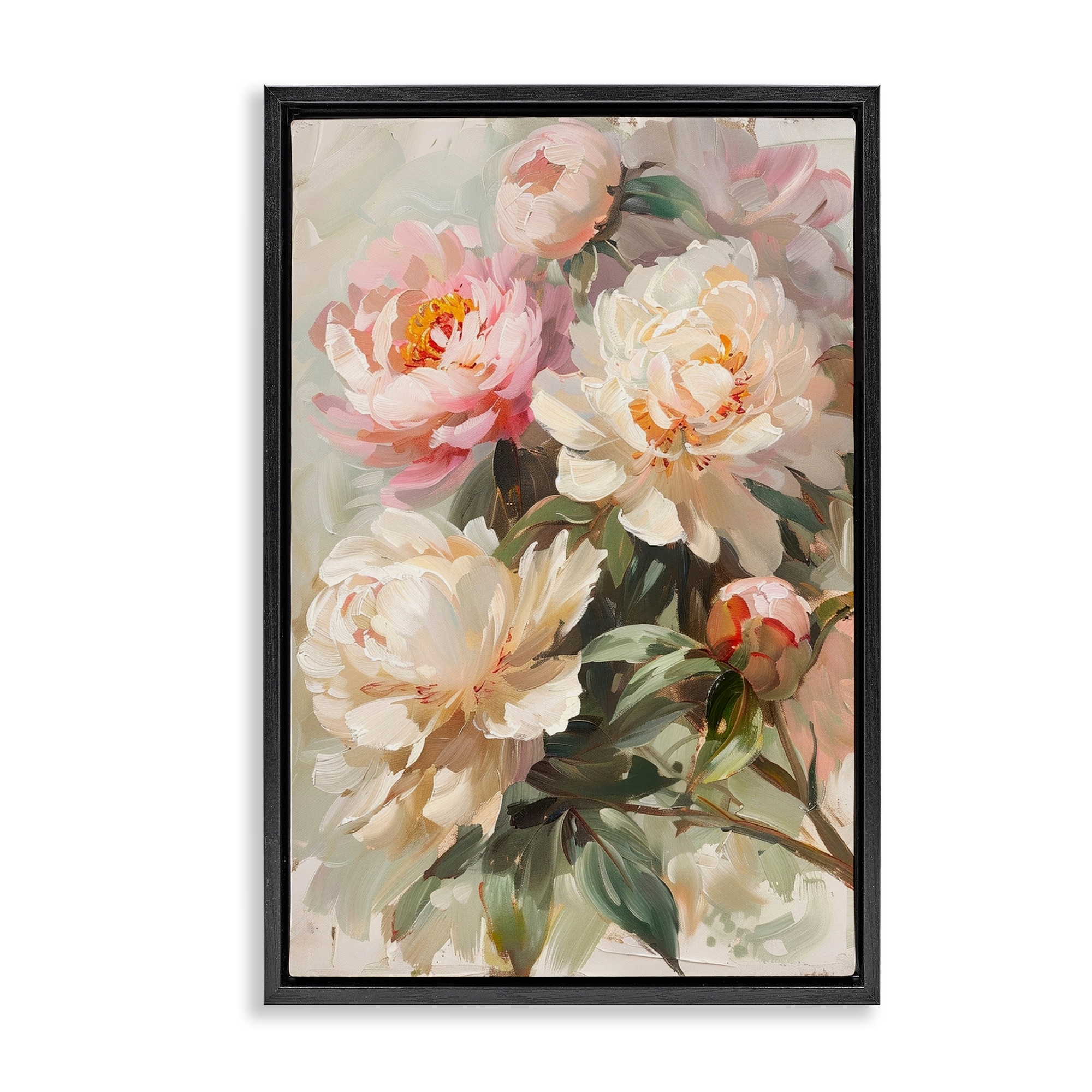 Stupell Spring Peony Bundle Framed Floater Canvas Wall Art Design By LSR Design Studio
