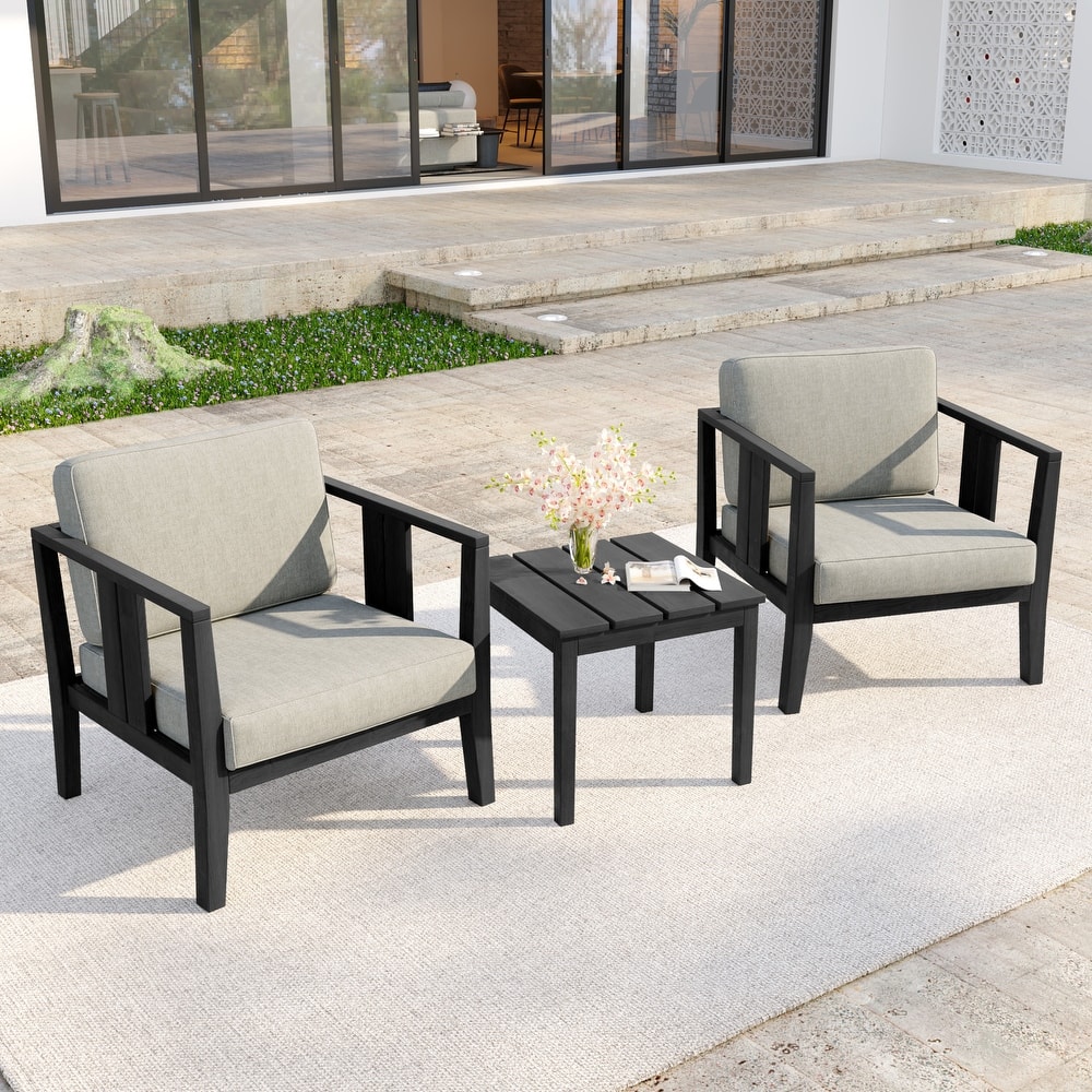 Casual 29"W Outdoor Patio Armchair Set In Solid Teak Wood with Cushion