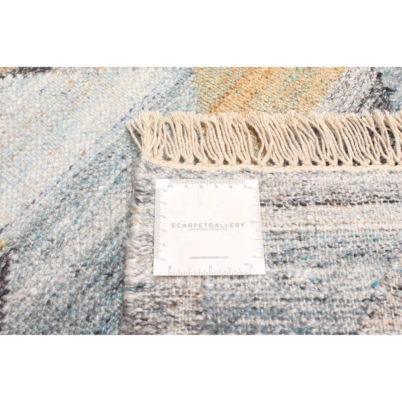 ECARPETGALLERY Flat-Weave Ankara FW Light Grey Wool Kilim - 5'0 x 7'10