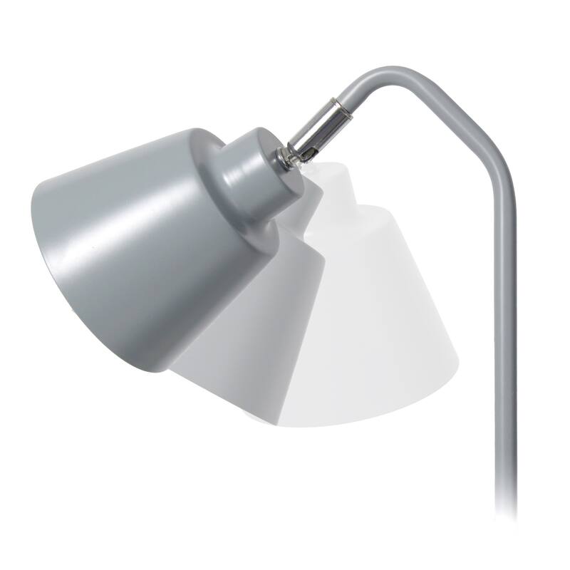 Angled Arm Desk Lamp with Adjustable Cone Shade - 16" - Gray