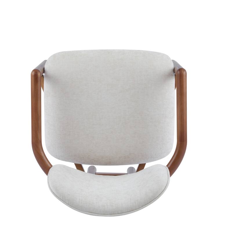 Dining Chairs Set of 2 Upholstered Arm Chairs, Modern Fabric Accent Chairs with Rubber Wood Legs