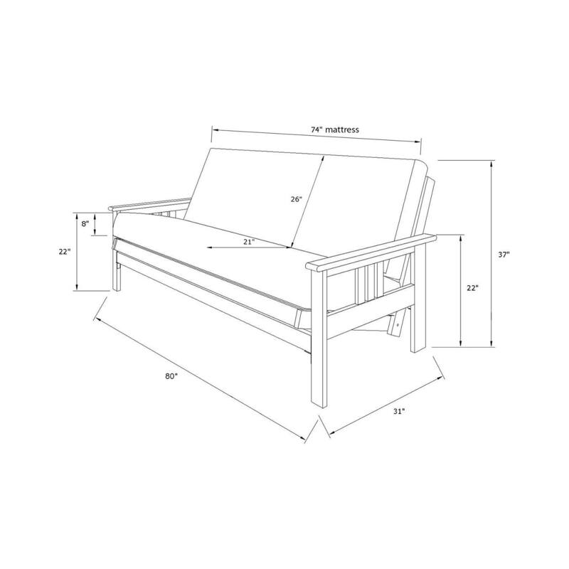 79 in. Barbados/Linen Cocoa Linen Upholstered Full Size Futon Set with Mattress