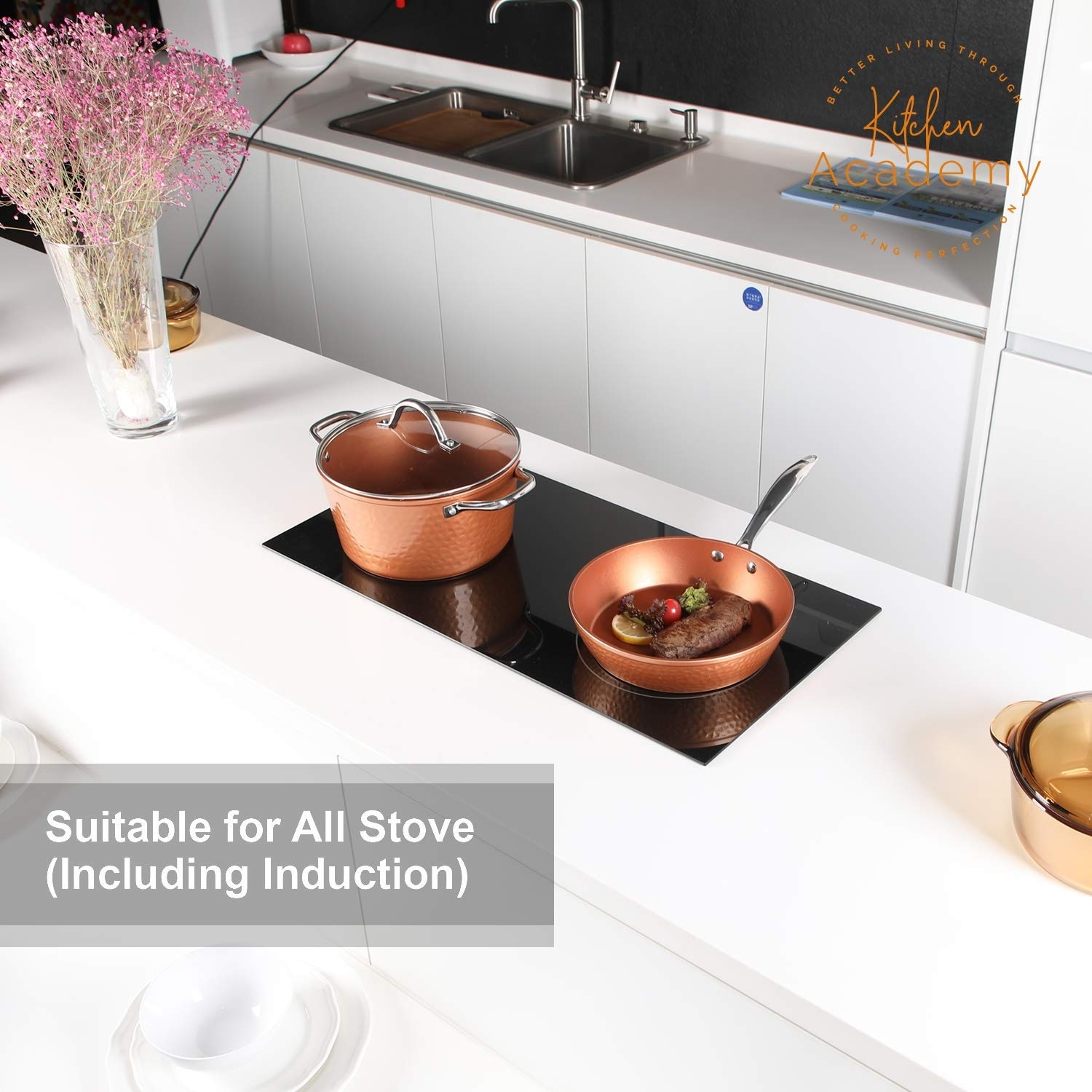 Kitchen Academy Detachable Handle Induction Cookware Sets - 10