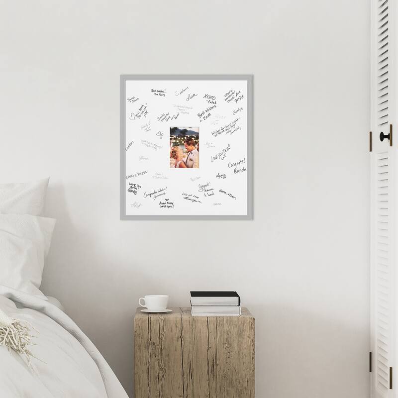 Hera Signature Mat Picture Frame - Autograph Photo Frame Guest Book Alternative for Weddings, Graduations, or Retirement