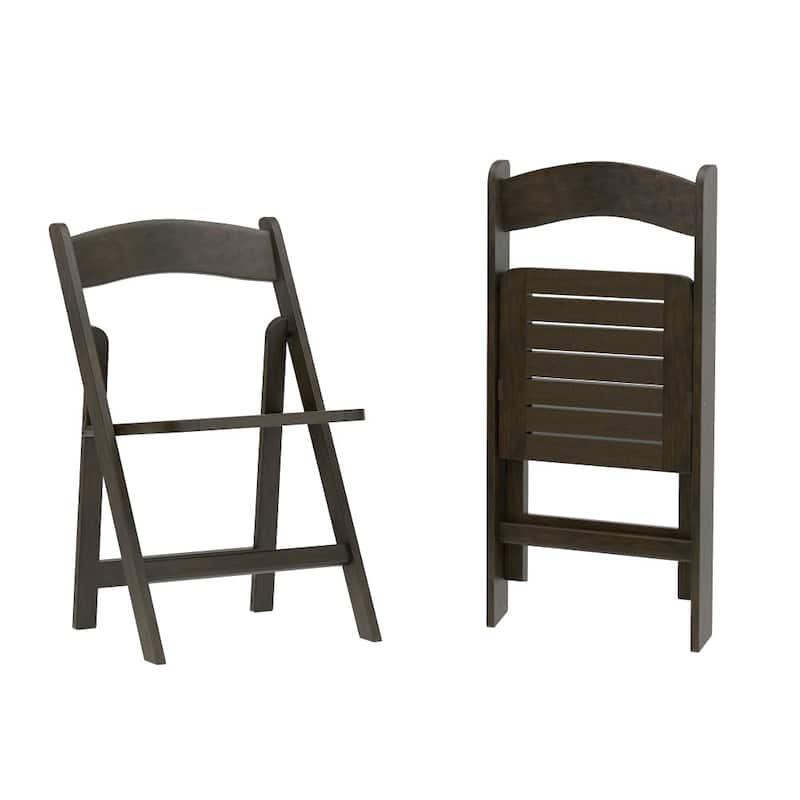2PK Comm. Grade Solid Wood Portable Folding Dining Chair - 17.5"W x 18"D x 31.25"H - Early American Wood