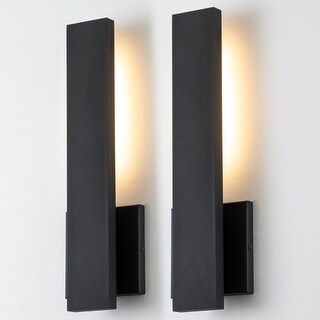 2-Pack Matte Black Aluminum LED Outdoor Wall Sconce