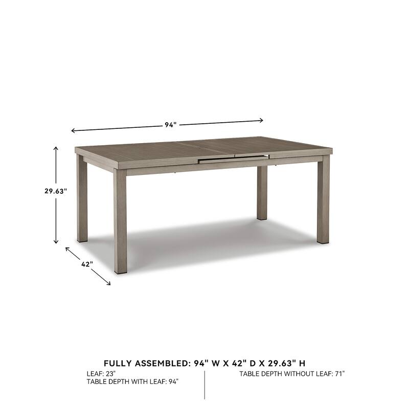 Signature Design by Ashley Beach Front Brown/Beige Outdoor Dining Table with Extension - 71/95"W x 42"D x 30"H