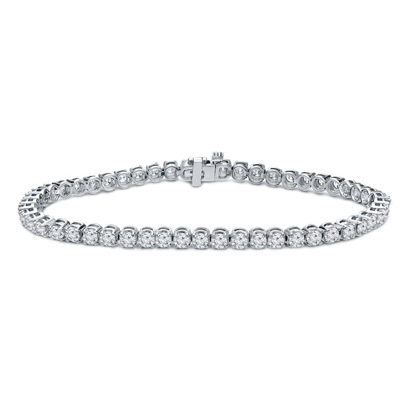 Auriya 14K Gold Lab Grown Round Diamond Tennis Bracelet 2.00 to 20.00 ct. tw. (E-F VS) - White - 3.00 ct. tw.