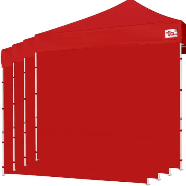 slide 2 of 18, Tradesparker 10x10/10x20 Canopy Sidewall Kit 3 Walls+1 Doorwall Fits Pop Up Tents Red - 10x10ft