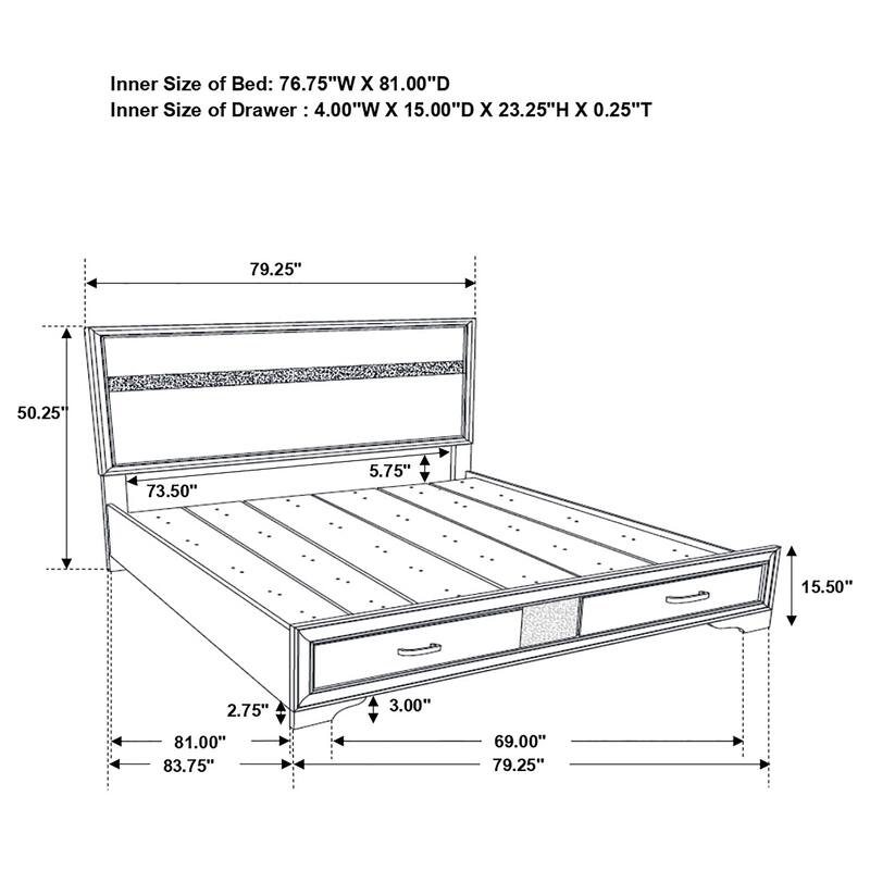 Miranda 4-piece Platform Storage Bedroom Set White