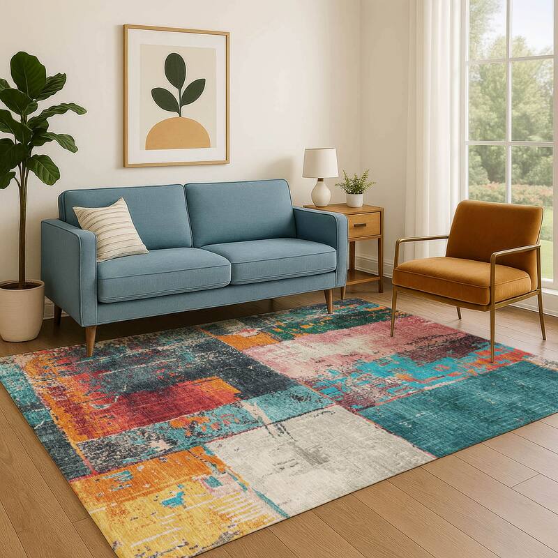 Premium Washable Super Soft Contemporary Geo Mayfield Rug