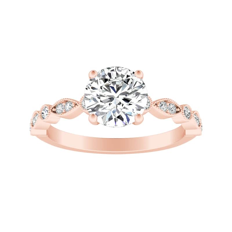 Auriya 14k Gold Vintage 2 1/2ct Round Moissanite Engagement Ring