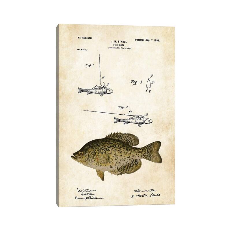 iCanvas "Crappie Fishing Lure" by Patent77 Canvas Print