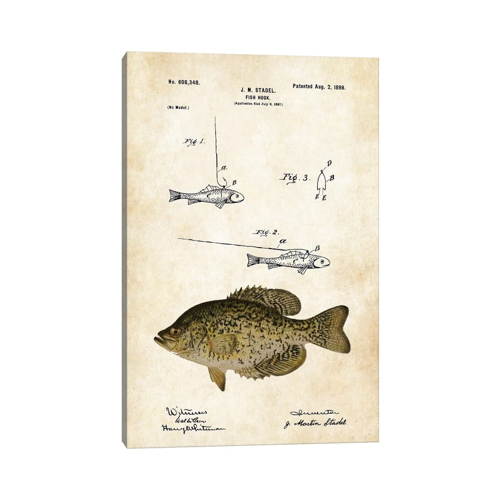 iCanvas "Crappie Fishing Lure" by Patent77 Canvas Print