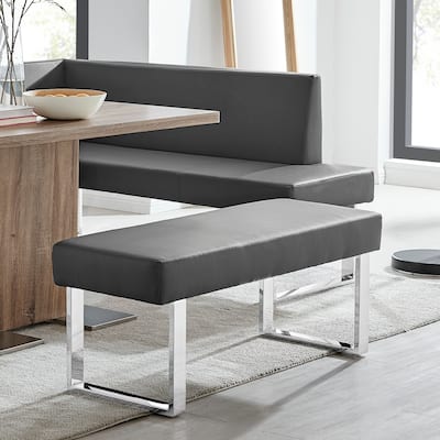 Strick & Bolton Natalia Faux Leather 48" Entryway Dining Bench