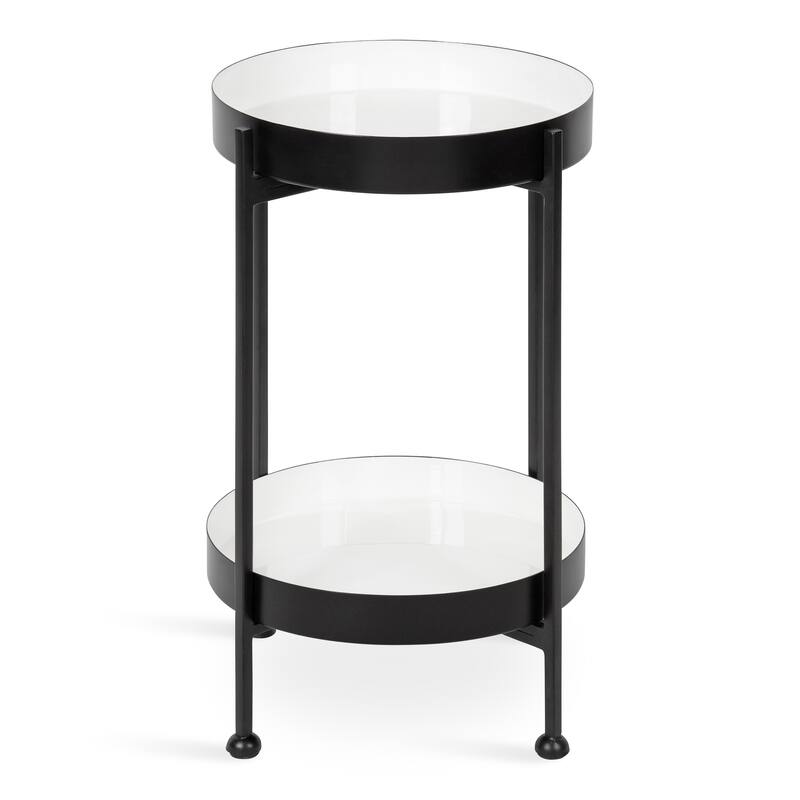 Kate and Laurel Nira Two-Tiered Metal Side Table - 15x15x24