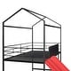 preview thumbnail 21 of 39, Elegant Twin Size Metal Loft House Bed With Slide & Two-sided writable Wooden Board, Solid & Sturdy, Open Design Concept
