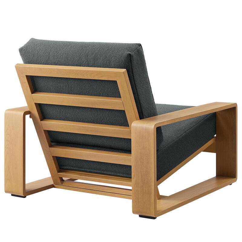 Lirienne Outdoor Patio Aluminum Faux Wood Armchairs Set of 2
