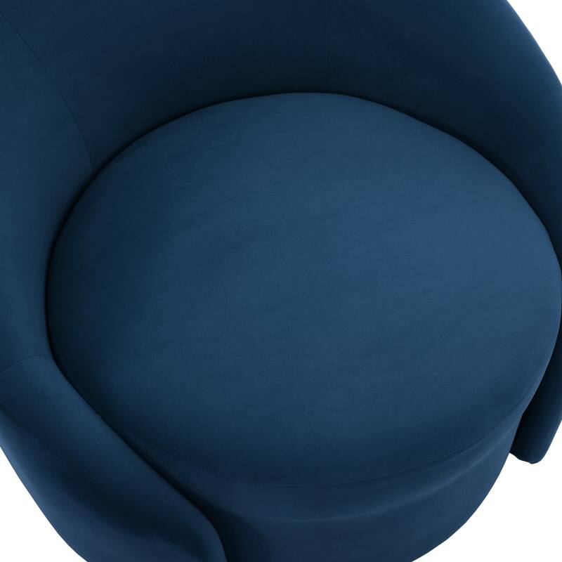 34" Wide 2 Set Velvet/ Boucle Barrel Swivel Chair