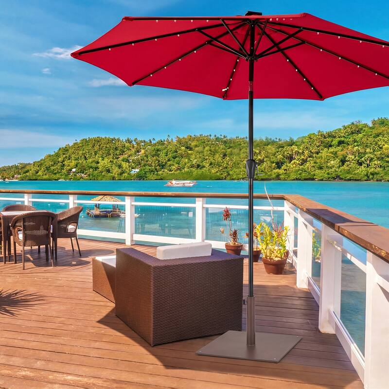 Gymax 25'' Square Patio Umbrella Base Weighted 42 LBS Outdoor Market