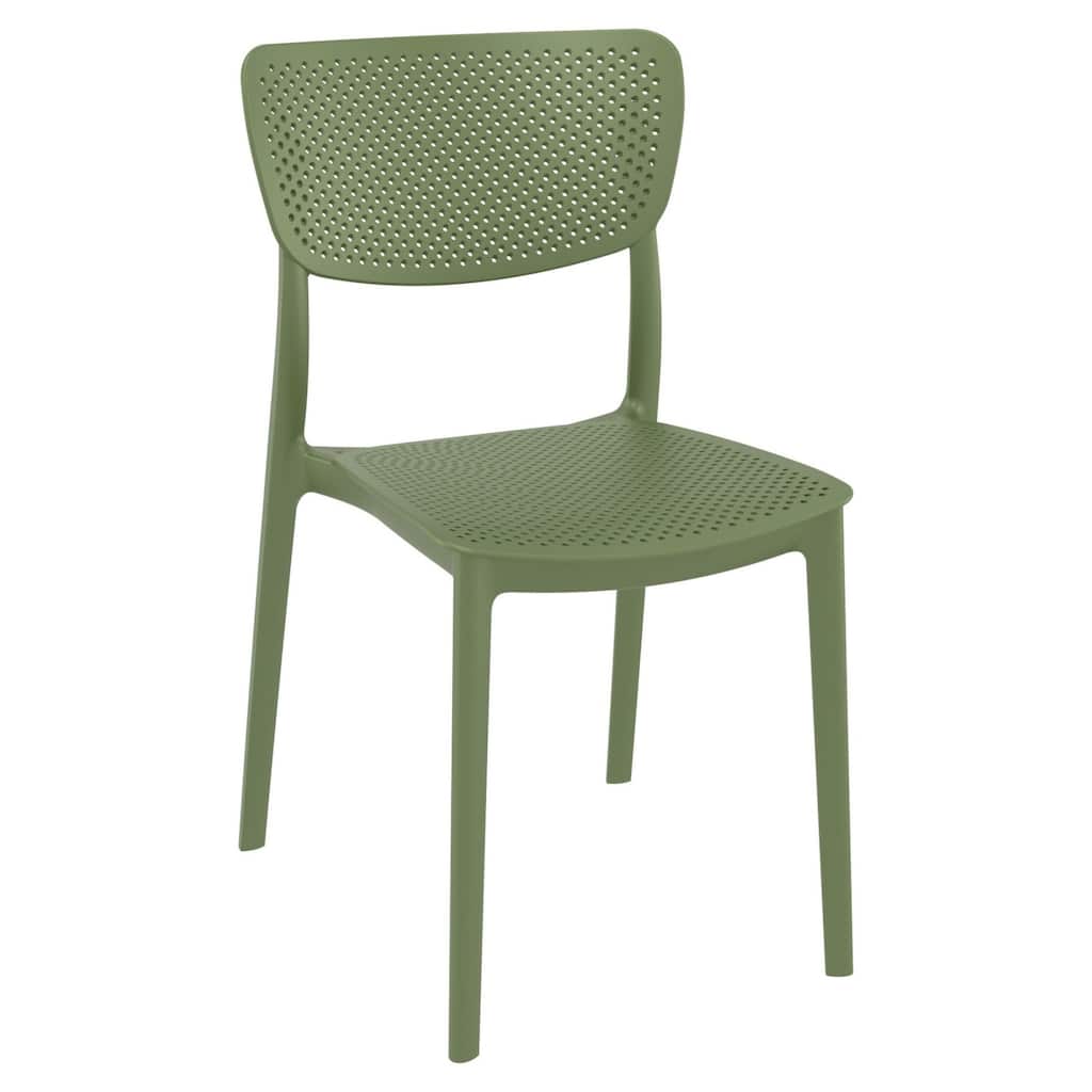 33" Olive Green Stackable Patio Dining Chair