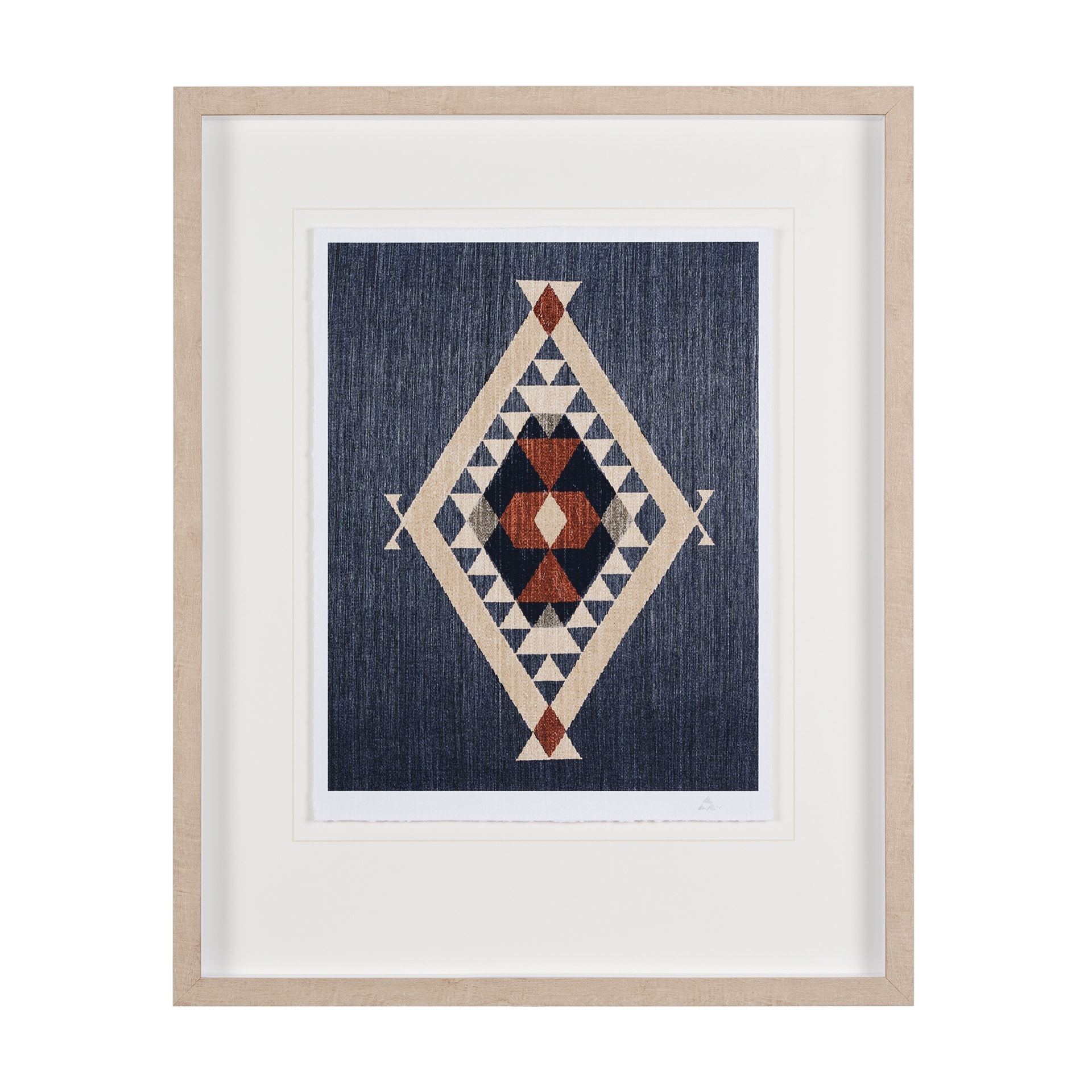 Blue Tapestry II by Mercana Studio a Hand Embelished Textured Framed Art Print Matted under Glass