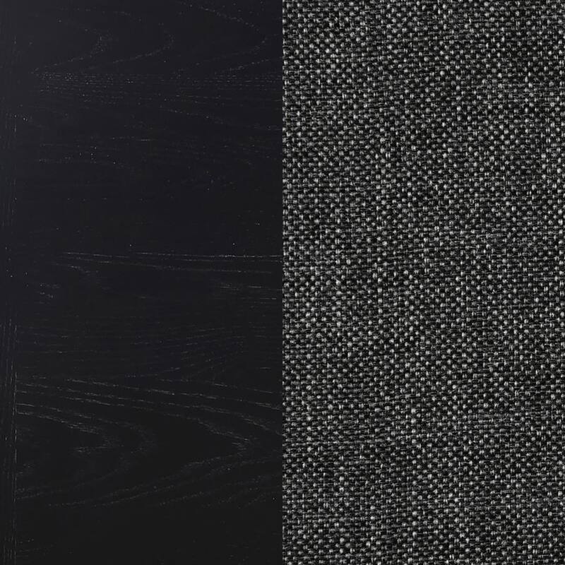 Set of 2 Charcoal Grey Fabric Upholstered Dining Arm Chairs, Grey
