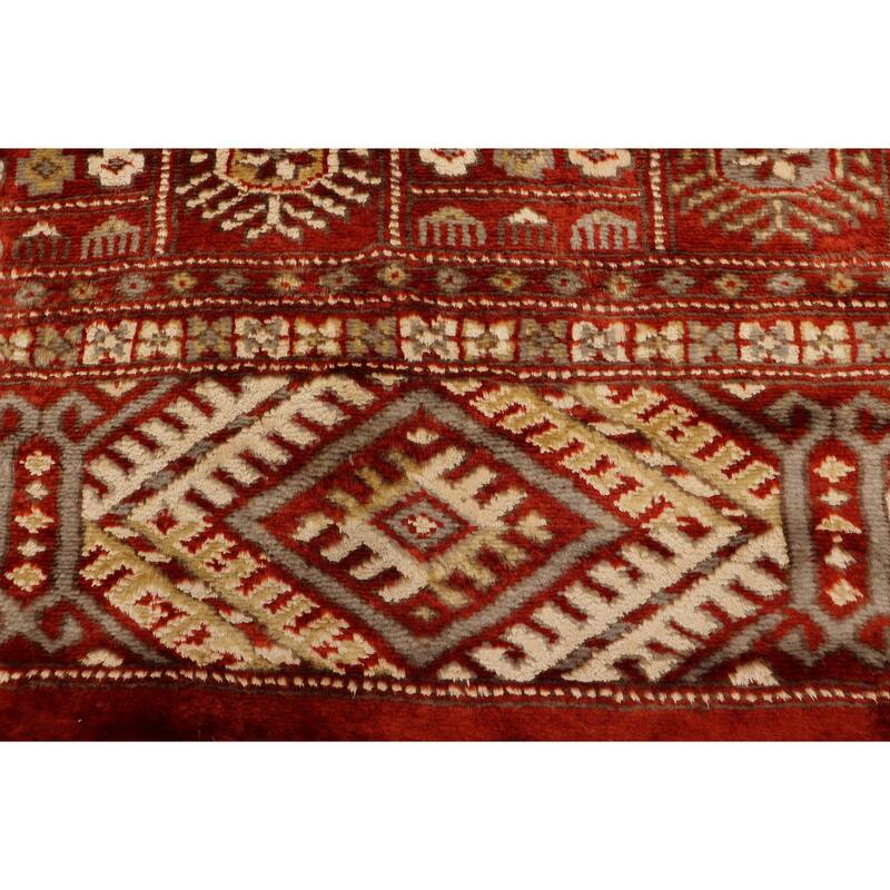 Tribal Bokhara Bentley Rust/Beige Hand Knotted Wool Rug - 4'2'' x 6'0''