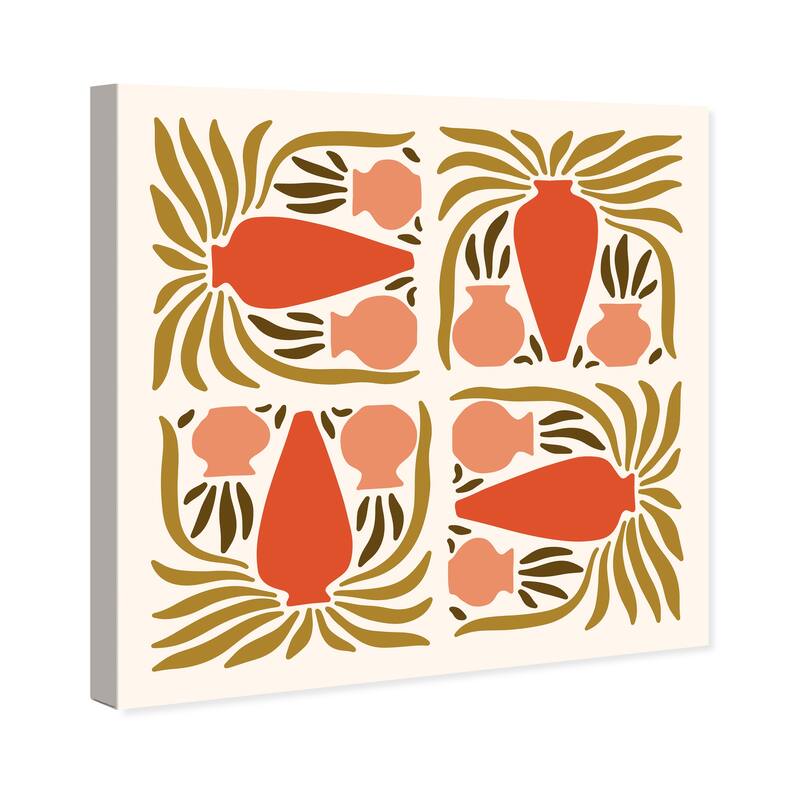 Wynwood Studio Canvas Abstract Four Times Orange and Dark Orange Scandinavian Wall Art Canvas Print